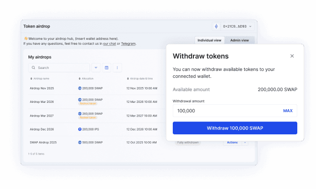 Airdrop Transaction Details Screen