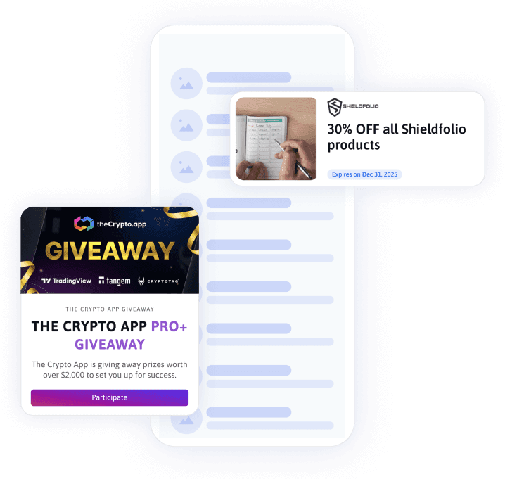 Crypto advertising in an app examples