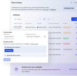 Token airdrop service and tool